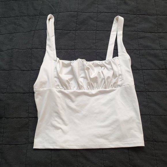 Forever 21 Tops - FOREVER 21 White Milkmaid Cottagecore Tank Top EUC